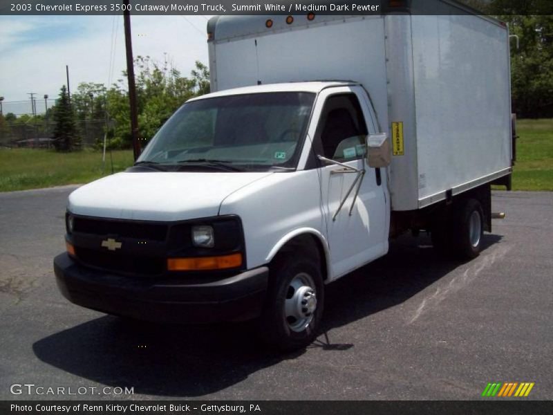 Summit White / Medium Dark Pewter 2003 Chevrolet Express 3500 Cutaway Moving Truck