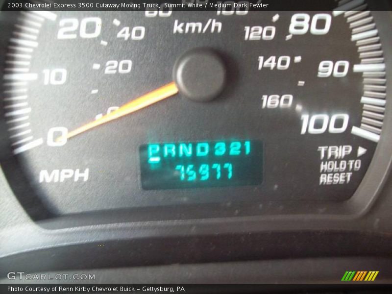 Summit White / Medium Dark Pewter 2003 Chevrolet Express 3500 Cutaway Moving Truck