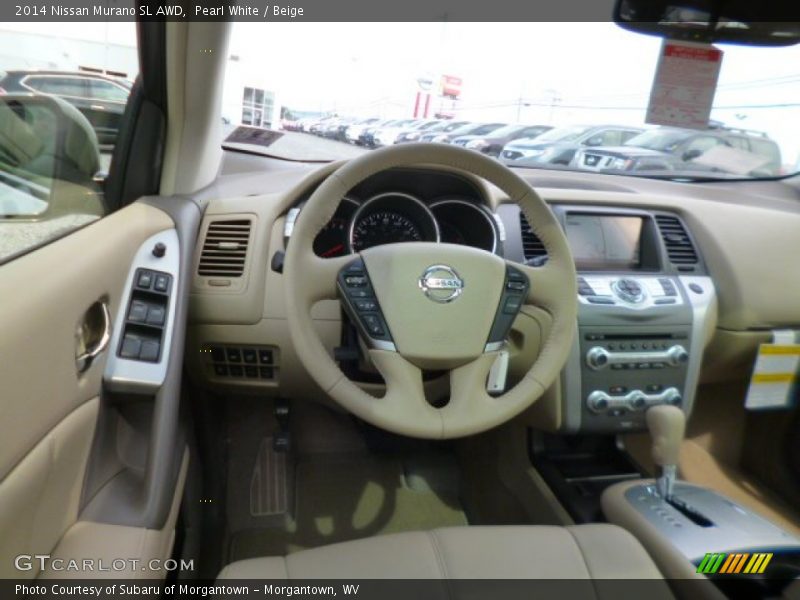 Pearl White / Beige 2014 Nissan Murano SL AWD