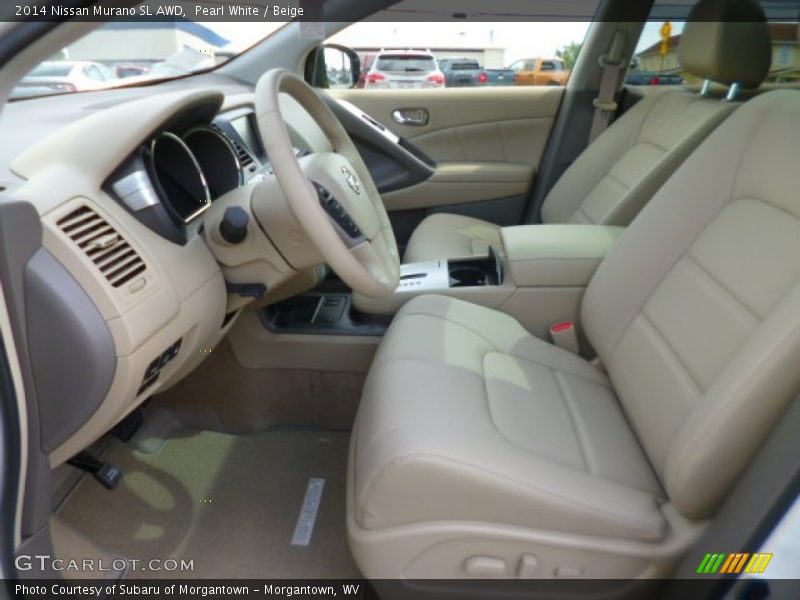 Pearl White / Beige 2014 Nissan Murano SL AWD