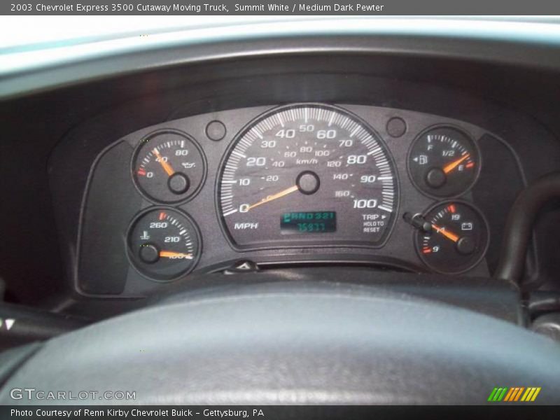 Summit White / Medium Dark Pewter 2003 Chevrolet Express 3500 Cutaway Moving Truck