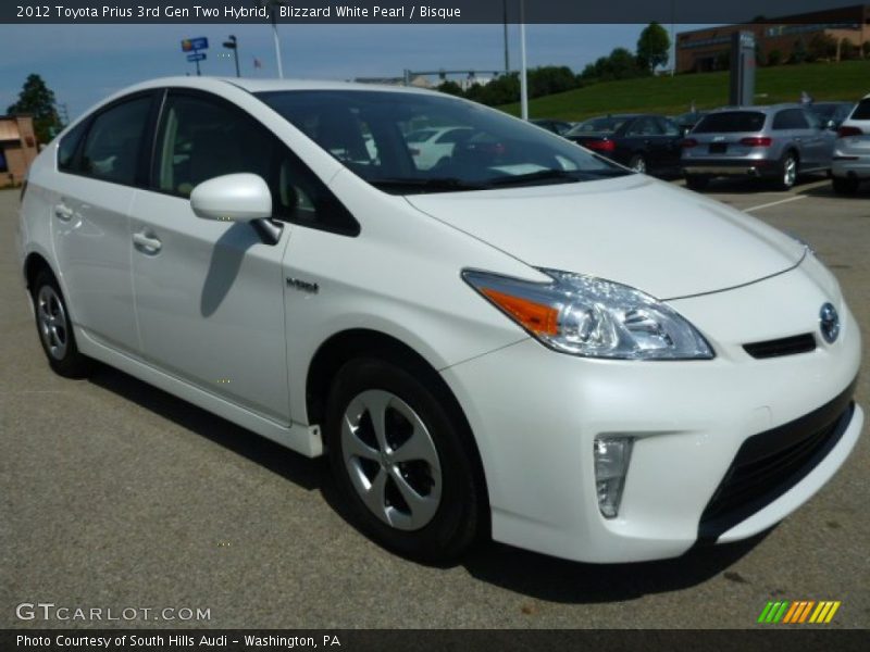 Blizzard White Pearl / Bisque 2012 Toyota Prius 3rd Gen Two Hybrid