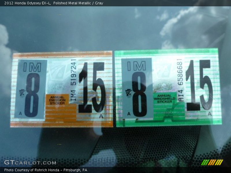 Polished Metal Metallic / Gray 2012 Honda Odyssey EX-L