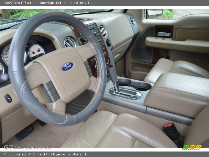 Oxford White / Tan 2005 Ford F150 Lariat SuperCab 4x4