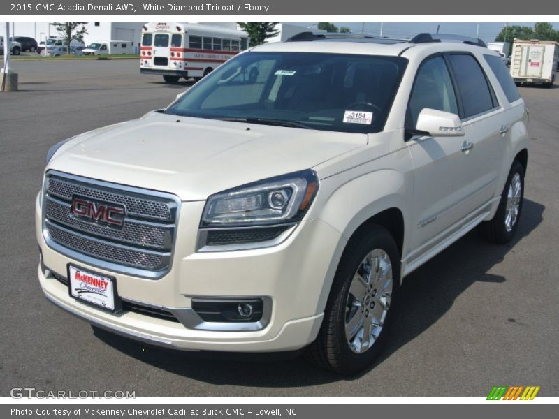White Diamond Tricoat / Ebony 2015 GMC Acadia Denali AWD