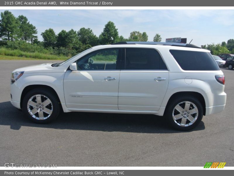 White Diamond Tricoat / Ebony 2015 GMC Acadia Denali AWD