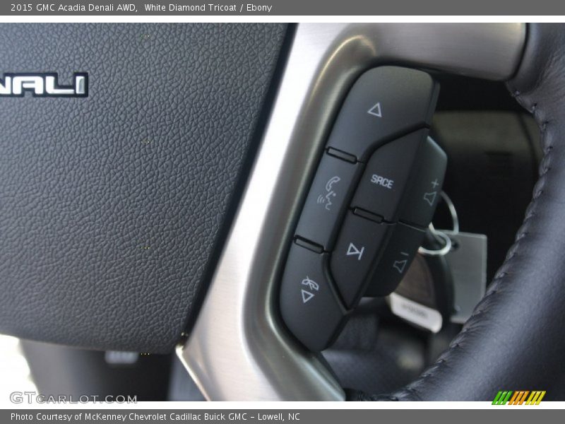 White Diamond Tricoat / Ebony 2015 GMC Acadia Denali AWD