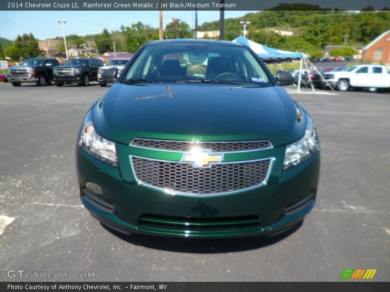 Rainforest Green Metallic / Jet Black/Medium Titanium 2014 Chevrolet Cruze LS