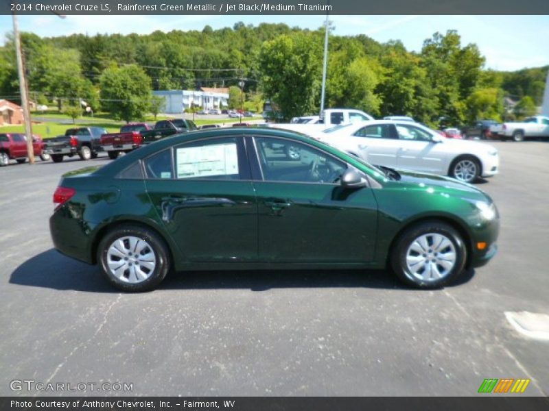 Rainforest Green Metallic / Jet Black/Medium Titanium 2014 Chevrolet Cruze LS