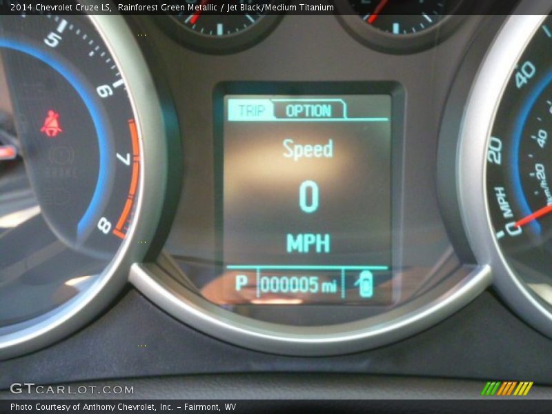 Rainforest Green Metallic / Jet Black/Medium Titanium 2014 Chevrolet Cruze LS