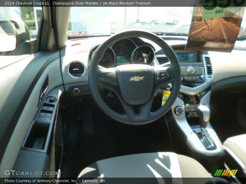 Champagne Silver Metallic / Jet Black/Medium Titanium 2014 Chevrolet Cruze LS