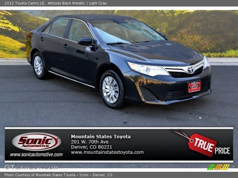Attitude Black Metallic / Light Gray 2012 Toyota Camry LE