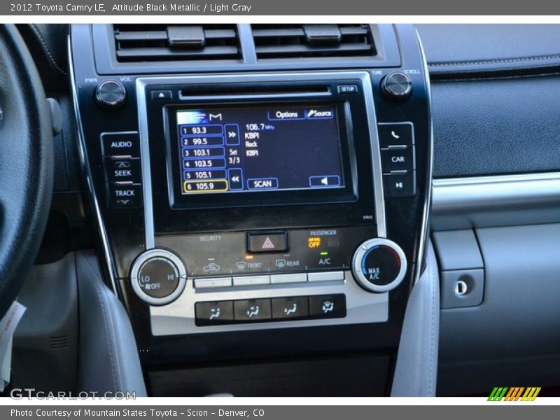 Attitude Black Metallic / Light Gray 2012 Toyota Camry LE
