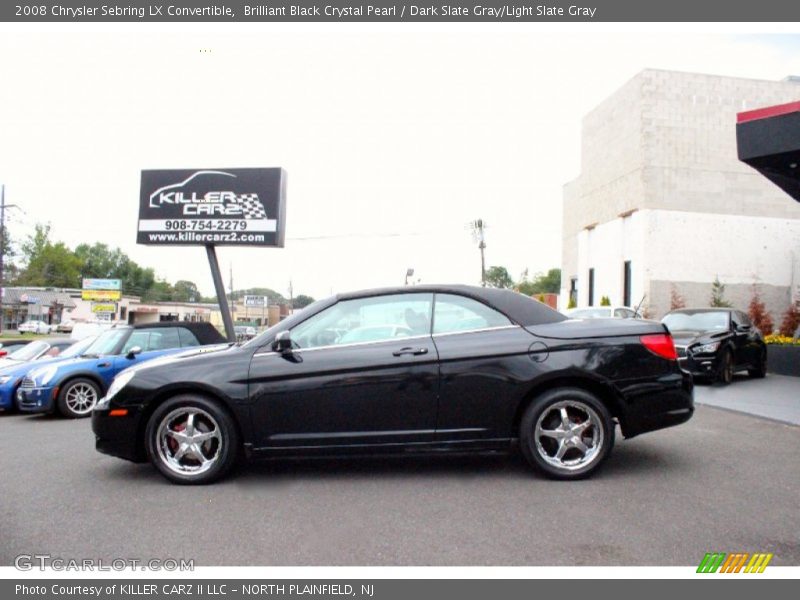 Brilliant Black Crystal Pearl / Dark Slate Gray/Light Slate Gray 2008 Chrysler Sebring LX Convertible