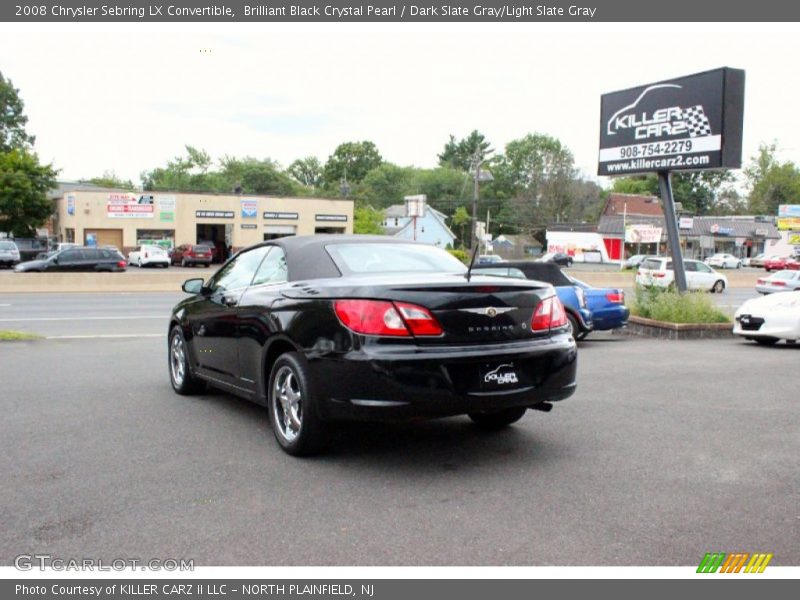 Brilliant Black Crystal Pearl / Dark Slate Gray/Light Slate Gray 2008 Chrysler Sebring LX Convertible