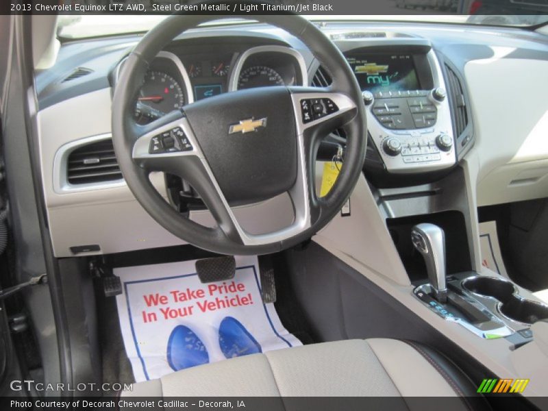 Steel Green Metallic / Light Titanium/Jet Black 2013 Chevrolet Equinox LTZ AWD