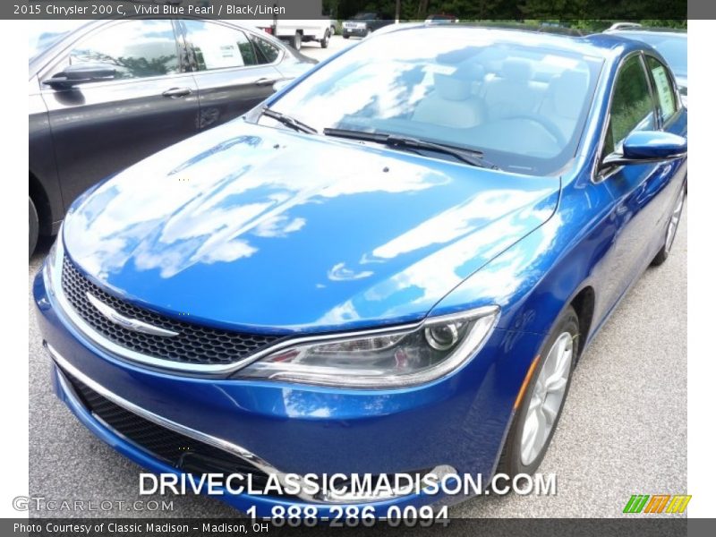 Vivid Blue Pearl / Black/Linen 2015 Chrysler 200 C