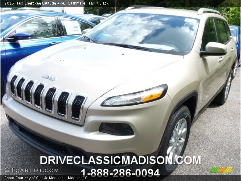 Cashmere Pearl / Black 2015 Jeep Cherokee Latitude 4x4