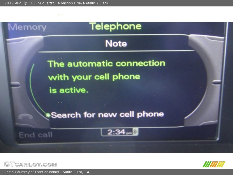 Monsoon Gray Metallic / Black 2012 Audi Q5 3.2 FSI quattro