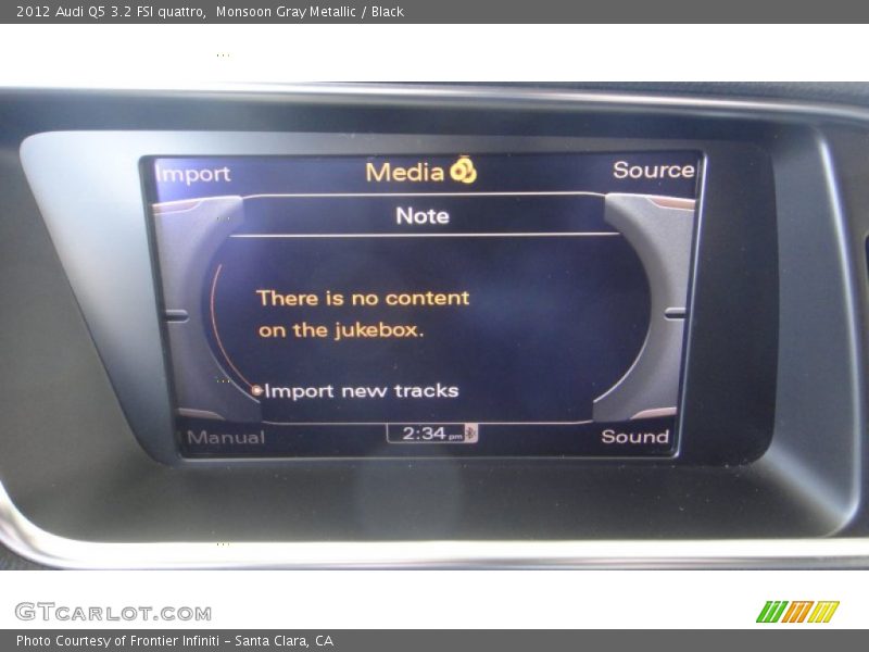 Monsoon Gray Metallic / Black 2012 Audi Q5 3.2 FSI quattro