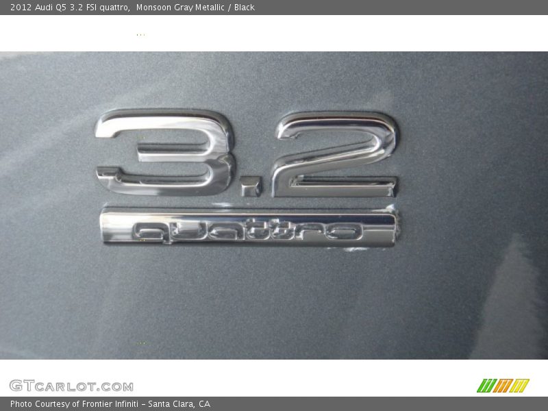 Monsoon Gray Metallic / Black 2012 Audi Q5 3.2 FSI quattro
