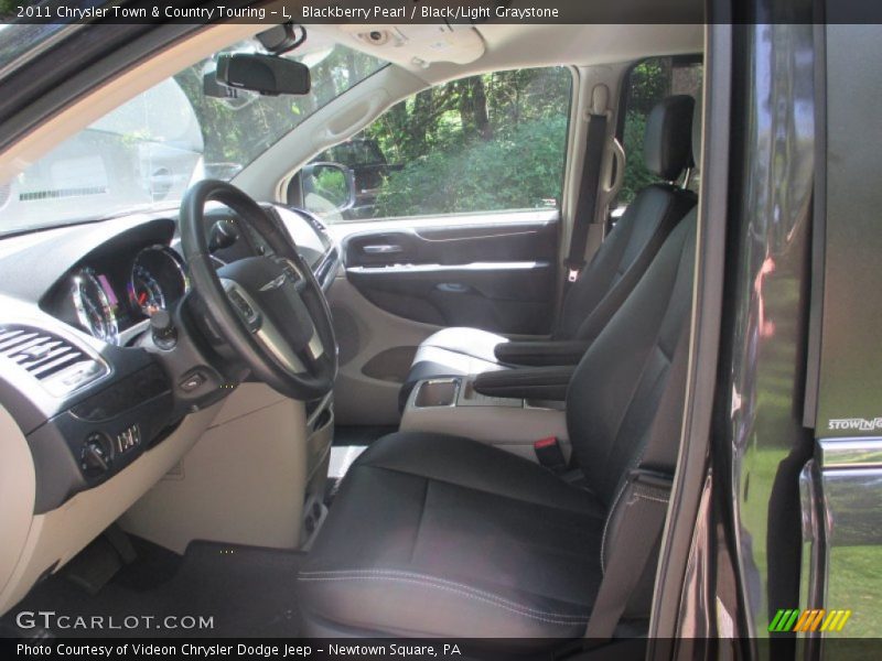 Blackberry Pearl / Black/Light Graystone 2011 Chrysler Town & Country Touring - L
