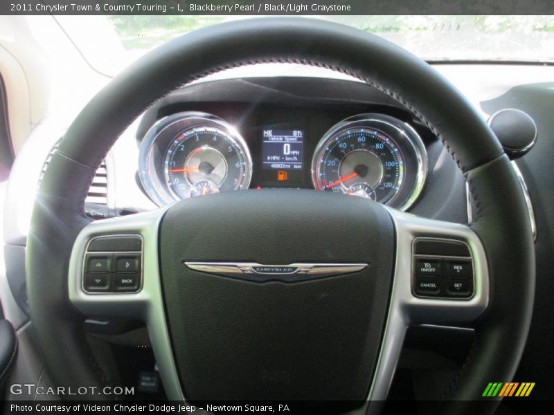 Blackberry Pearl / Black/Light Graystone 2011 Chrysler Town & Country Touring - L