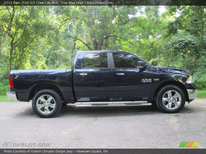 True Blue Pearl / Black/Diesel Gray 2013 Ram 1500 SLT Crew Cab 4x4