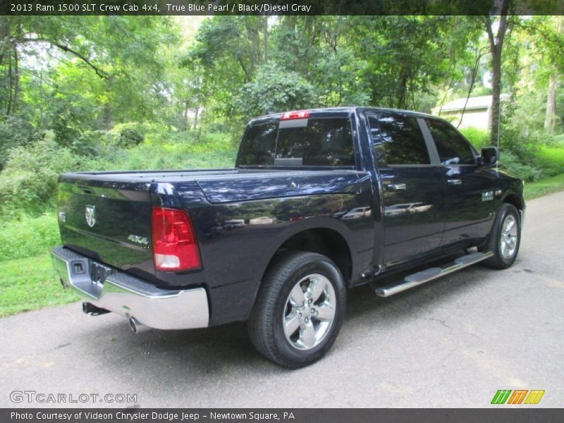 True Blue Pearl / Black/Diesel Gray 2013 Ram 1500 SLT Crew Cab 4x4