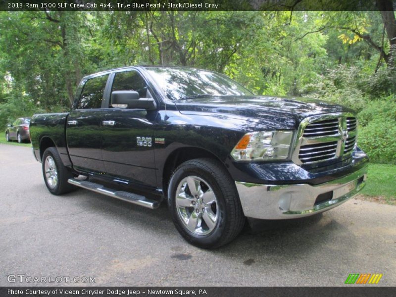 True Blue Pearl / Black/Diesel Gray 2013 Ram 1500 SLT Crew Cab 4x4