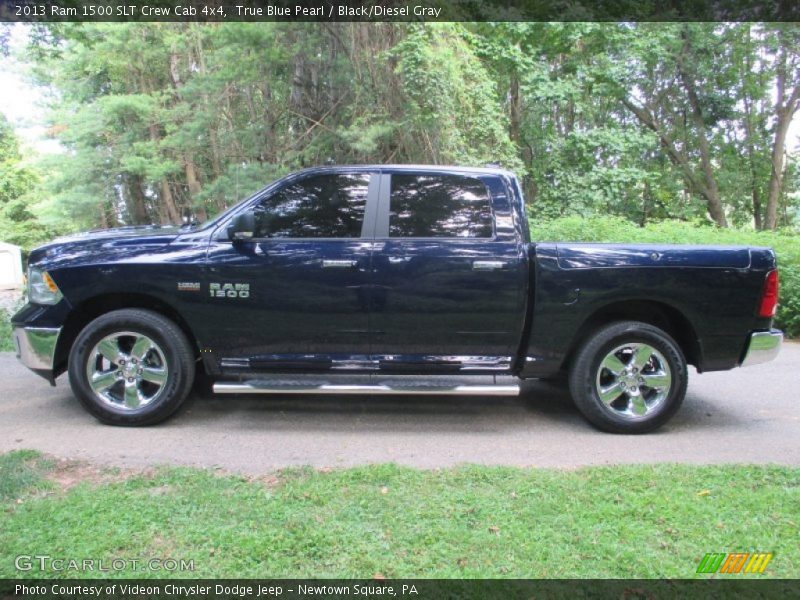 True Blue Pearl / Black/Diesel Gray 2013 Ram 1500 SLT Crew Cab 4x4