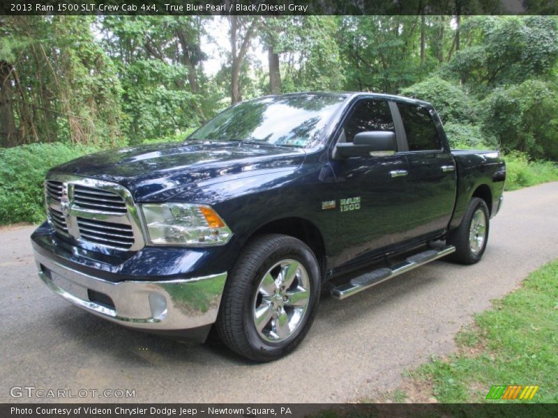 True Blue Pearl / Black/Diesel Gray 2013 Ram 1500 SLT Crew Cab 4x4
