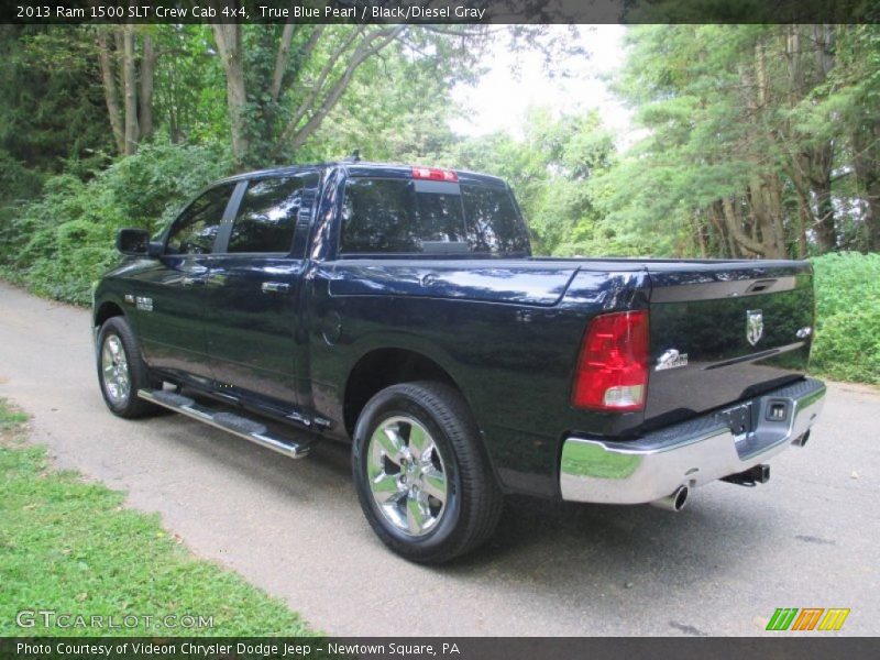 True Blue Pearl / Black/Diesel Gray 2013 Ram 1500 SLT Crew Cab 4x4