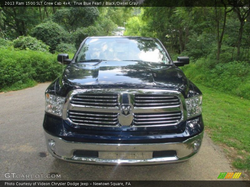 True Blue Pearl / Black/Diesel Gray 2013 Ram 1500 SLT Crew Cab 4x4