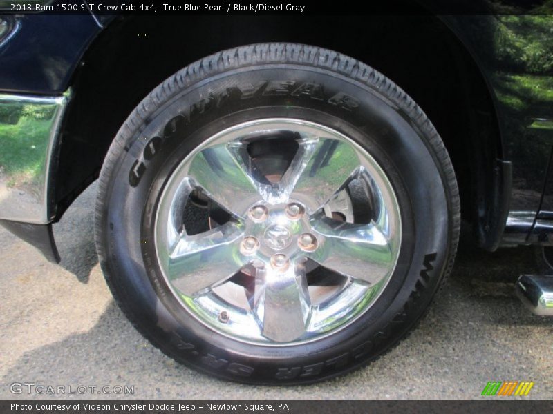 True Blue Pearl / Black/Diesel Gray 2013 Ram 1500 SLT Crew Cab 4x4