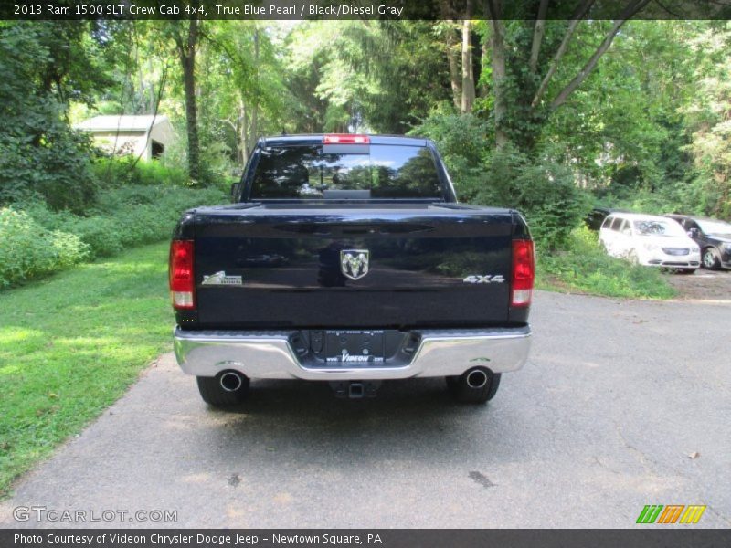 True Blue Pearl / Black/Diesel Gray 2013 Ram 1500 SLT Crew Cab 4x4