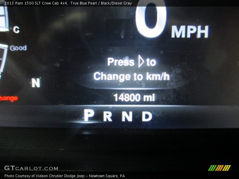 True Blue Pearl / Black/Diesel Gray 2013 Ram 1500 SLT Crew Cab 4x4