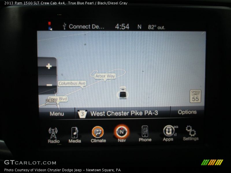 True Blue Pearl / Black/Diesel Gray 2013 Ram 1500 SLT Crew Cab 4x4