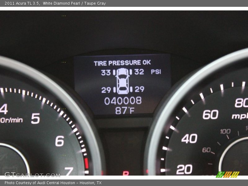 White Diamond Pearl / Taupe Gray 2011 Acura TL 3.5