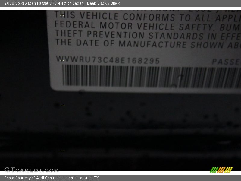 Deep Black / Black 2008 Volkswagen Passat VR6 4Motion Sedan