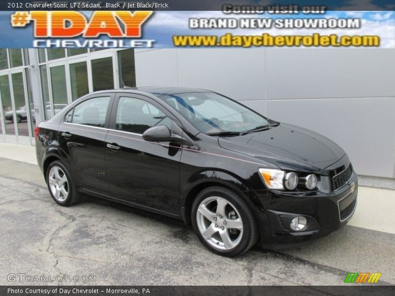 Black / Jet Black/Brick 2012 Chevrolet Sonic LTZ Sedan