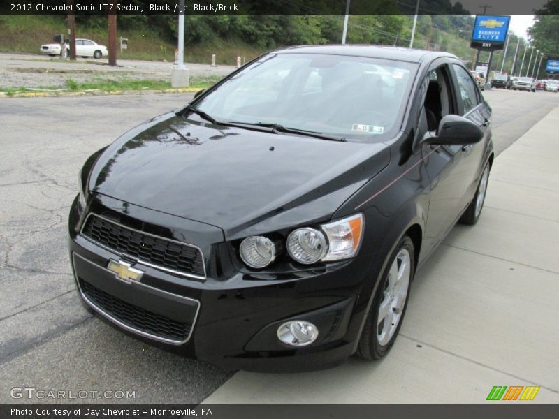 Black / Jet Black/Brick 2012 Chevrolet Sonic LTZ Sedan