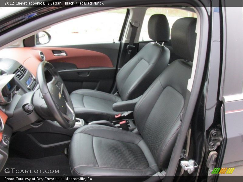 Black / Jet Black/Brick 2012 Chevrolet Sonic LTZ Sedan