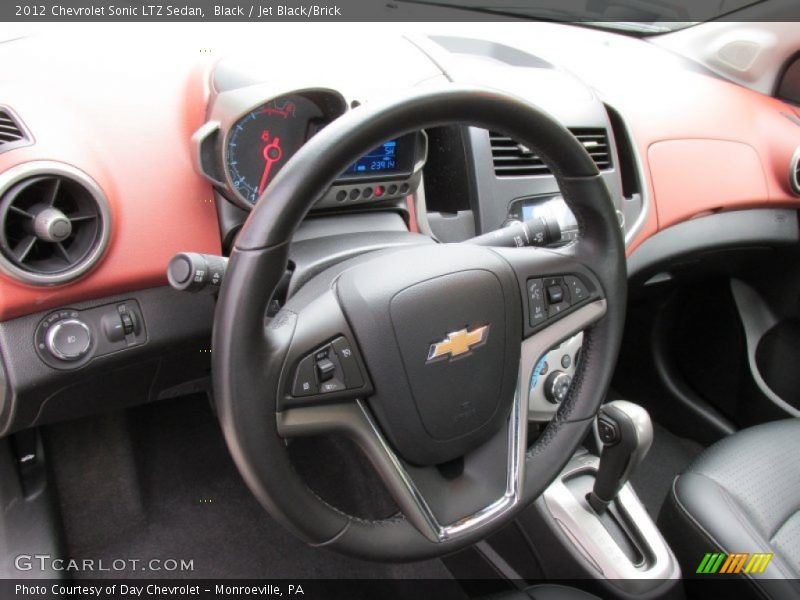 Black / Jet Black/Brick 2012 Chevrolet Sonic LTZ Sedan