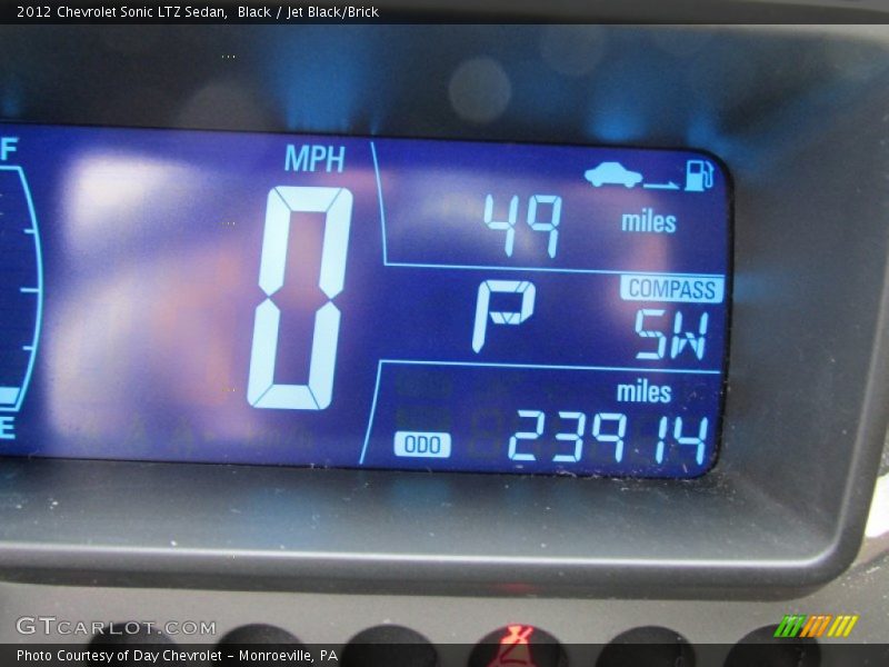 Black / Jet Black/Brick 2012 Chevrolet Sonic LTZ Sedan