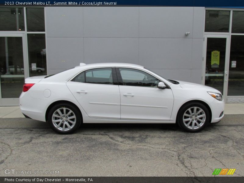 Summit White / Cocoa/Light Neutral 2013 Chevrolet Malibu LT