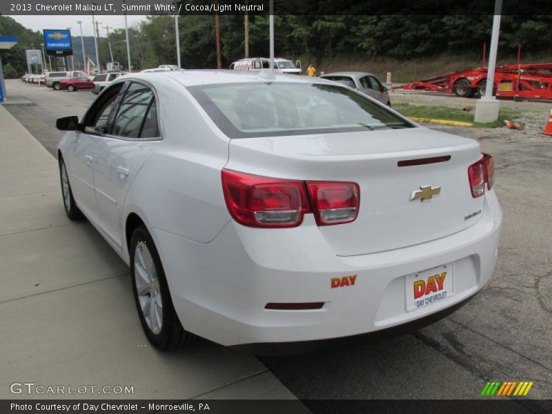 Summit White / Cocoa/Light Neutral 2013 Chevrolet Malibu LT