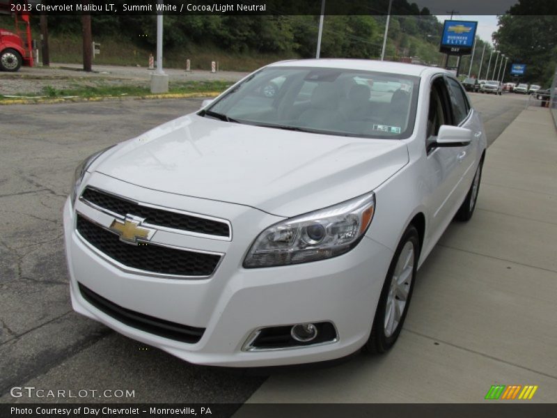 Summit White / Cocoa/Light Neutral 2013 Chevrolet Malibu LT