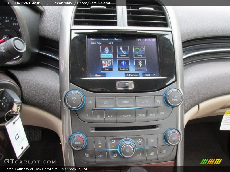 Summit White / Cocoa/Light Neutral 2013 Chevrolet Malibu LT