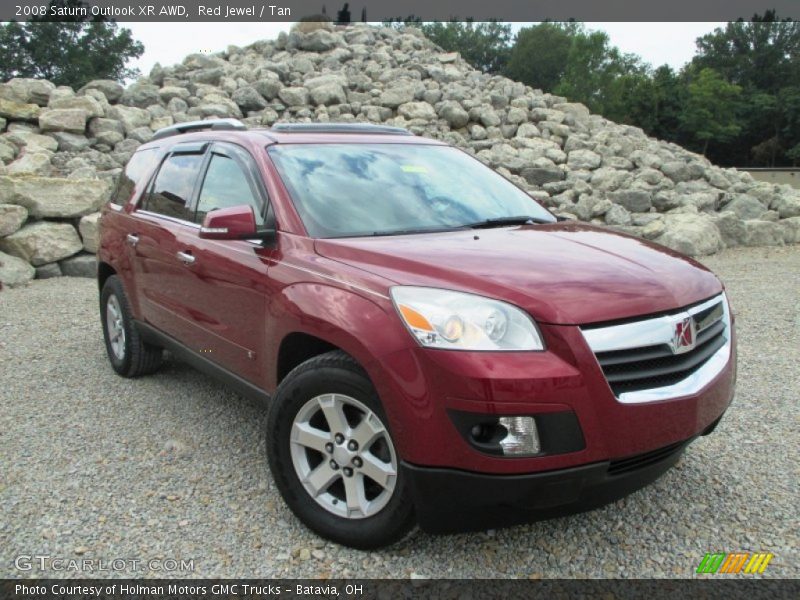 Red Jewel / Tan 2008 Saturn Outlook XR AWD